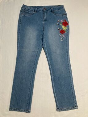 Workshop Republic Clothing Women’s  Jeans with Floral Embroidery (Item No. R10)
